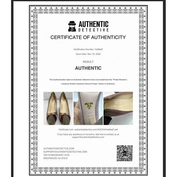 Prada Women's Lampone Grafite Calzature Donna Camoscio Grafic Pumps EU 37.5/US 7 - Picture 10 of 17